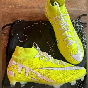 NIKE CUSTOM Neon Yellow Mercurial Ait Zoom Soccer Cleat